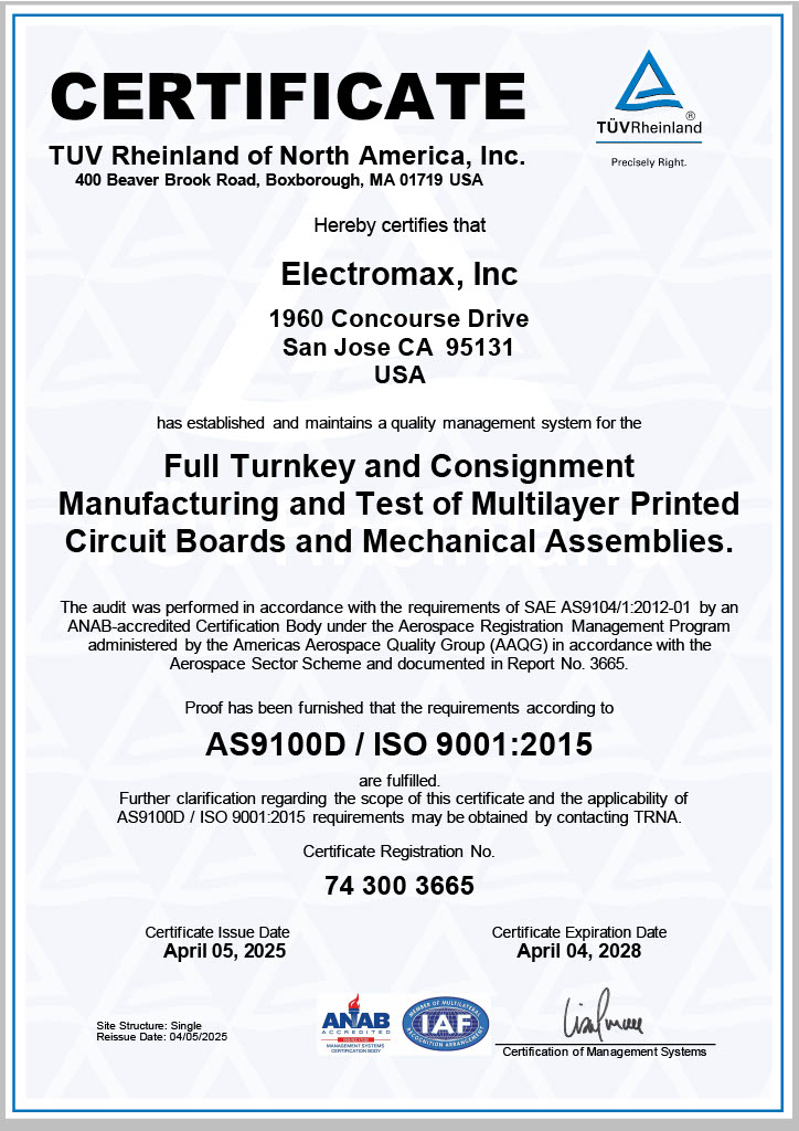 AS9100D Certificate